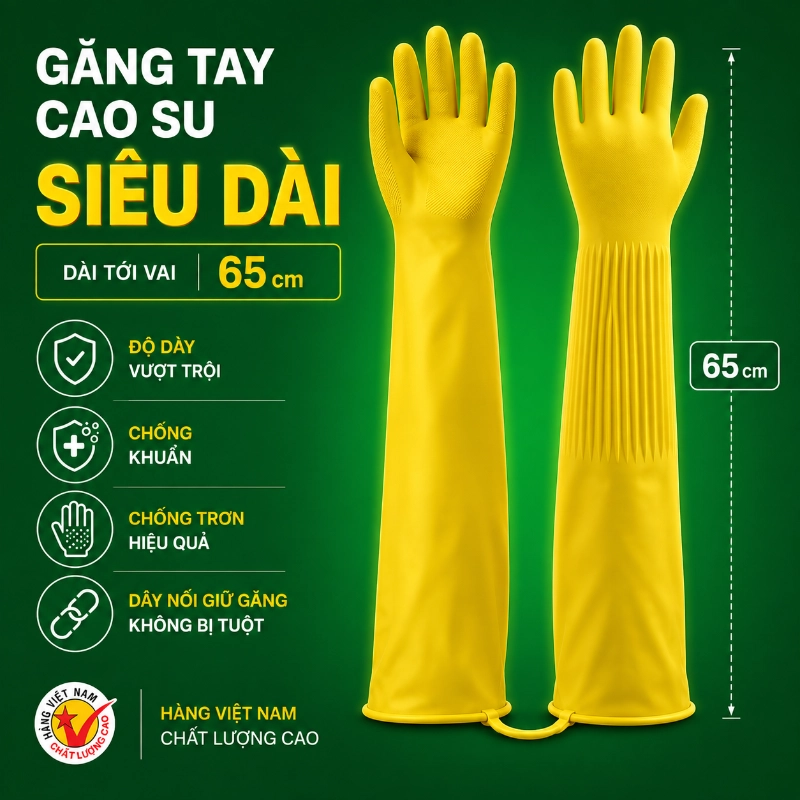 Găng tay cao su siêu dài nam long Găng tay cao su siêu dài Nam Long