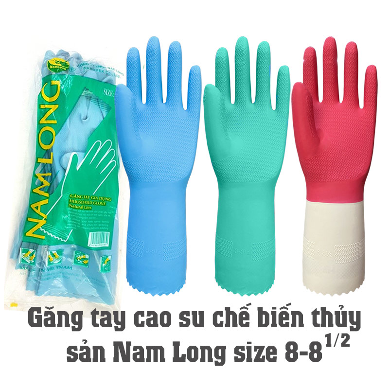 Găng tay chế biến thủy sản Nam Long size 8-8 1/2 | dài 31cm